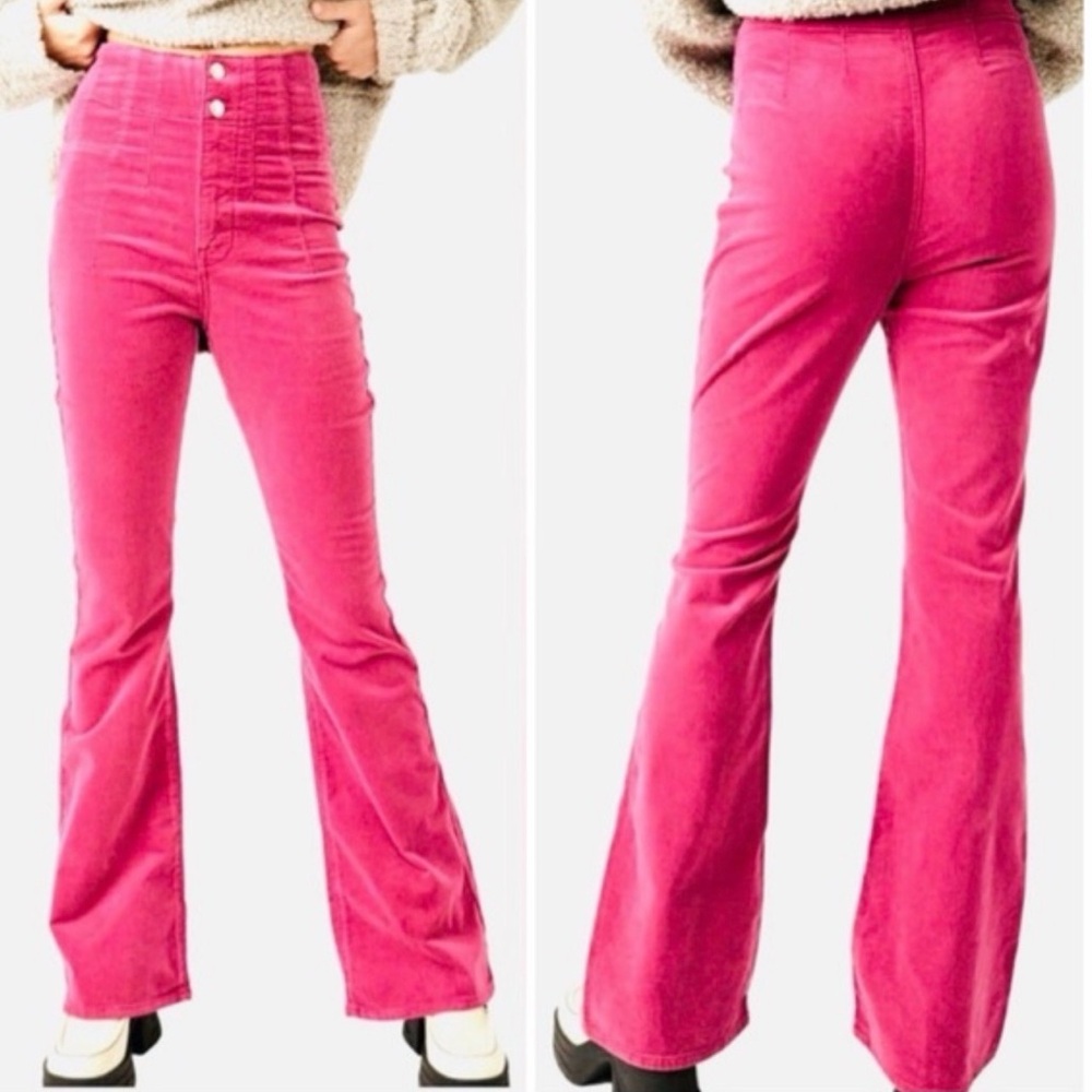 Free People Jayde Corduroy Pants in Honeysuckle pink NWT 31